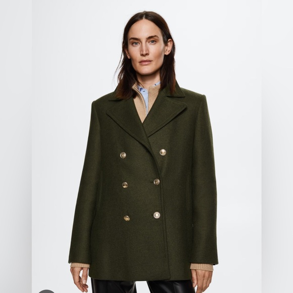 Mango double-breasted coat with gold buttons NWT! - Picture 1 of 3